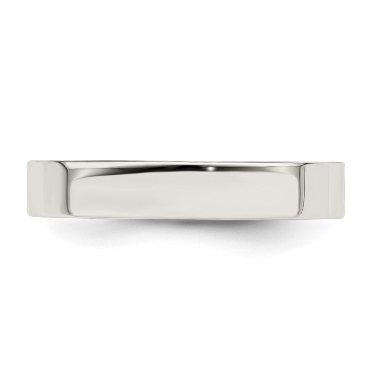 Sterling Silver Flat, Comfort Fit wedding band ring detail view