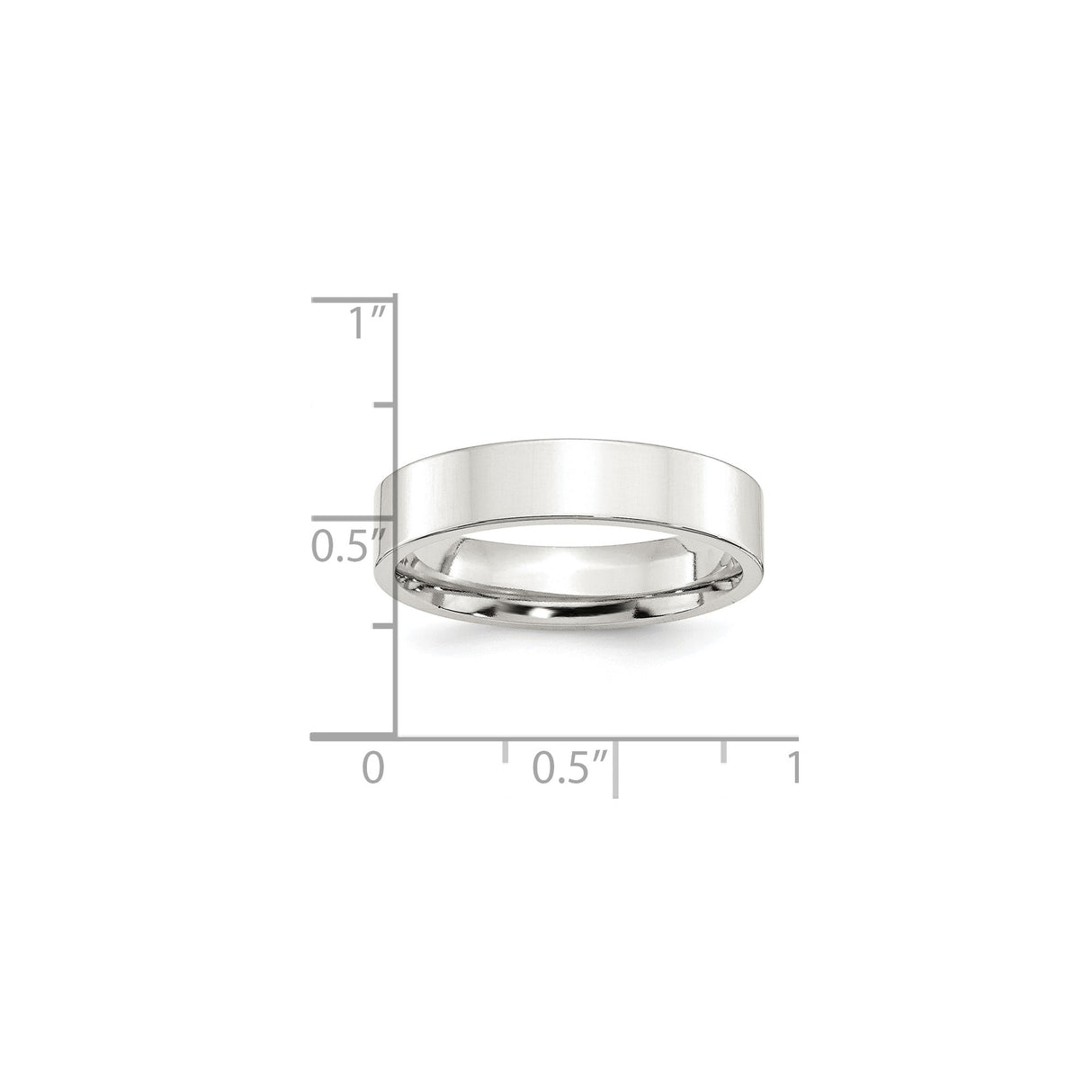 Sterling Silver Flat, Comfort Fit wedding band ring shown for scale