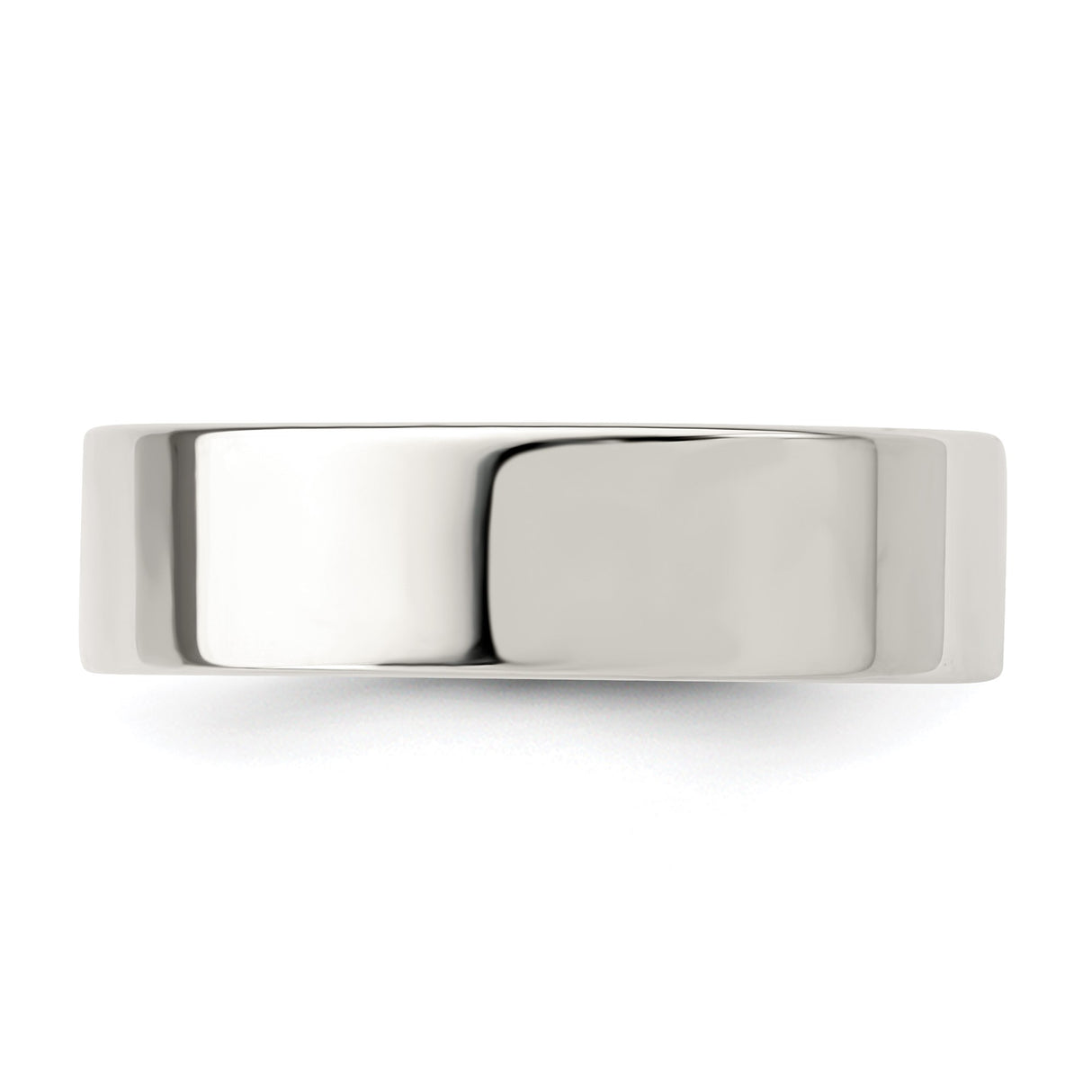 Sterling Silver Flat, Comfort Fit wedding band ring detail view
