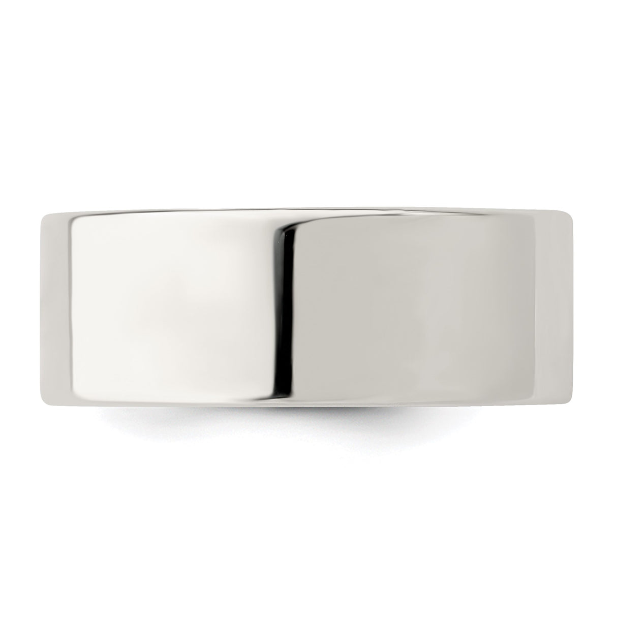 Sterling Silver Flat, Comfort Fit wedding band ring detail view