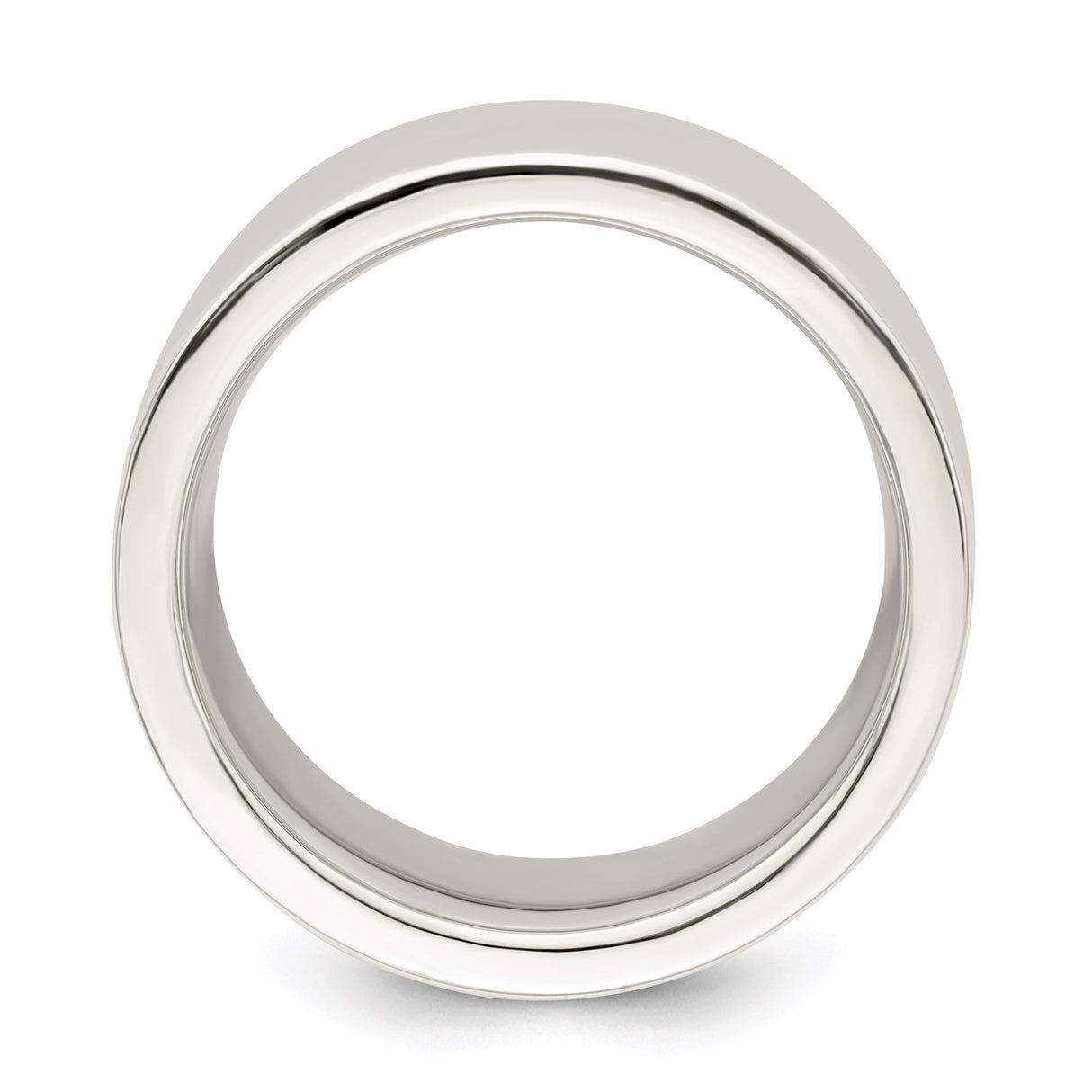 Sterling Silver Flat, Comfort Fit wedding band ring alternate angle