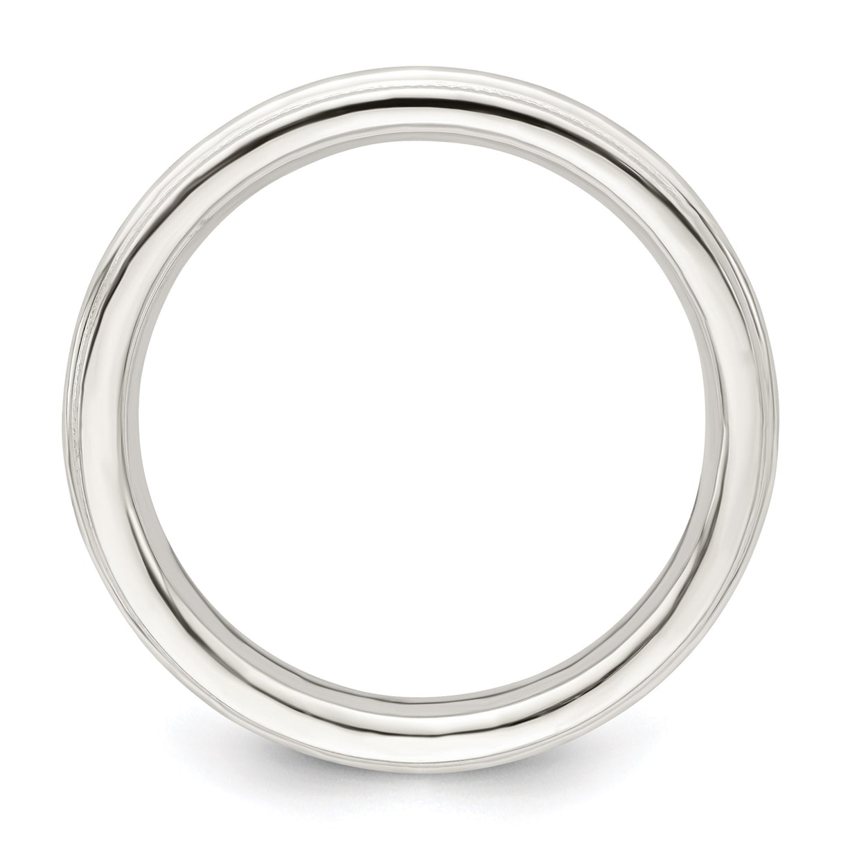 Sterling Silver Milgrain, Comfort Fit wedding band ring alternate angle