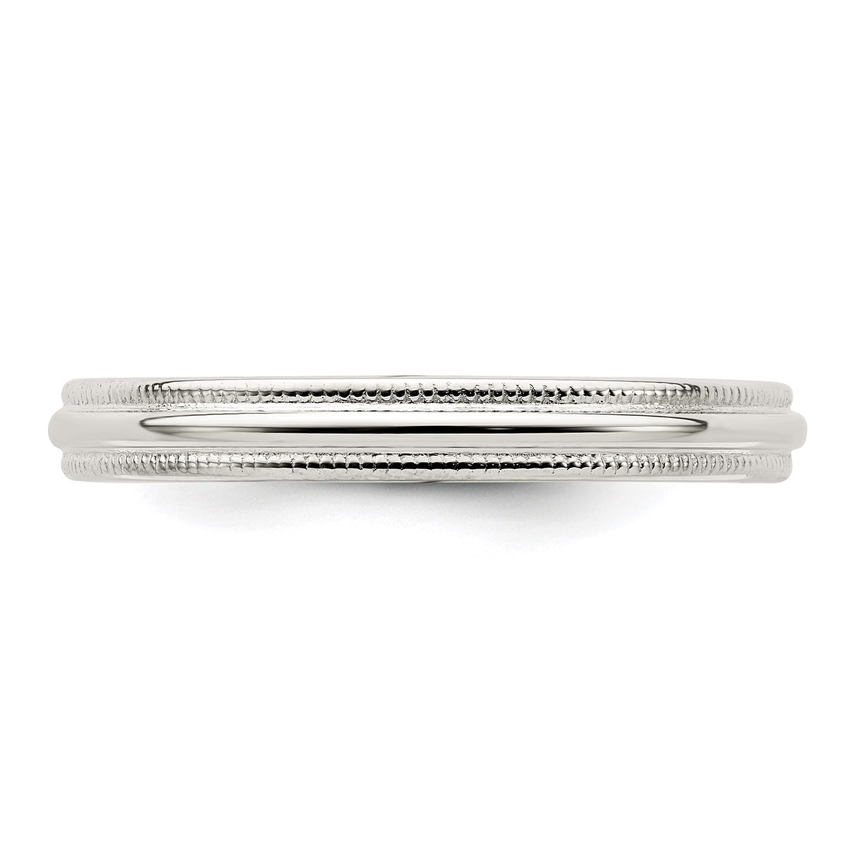Sterling Silver Milgrain, Comfort Fit wedding band ring detail view