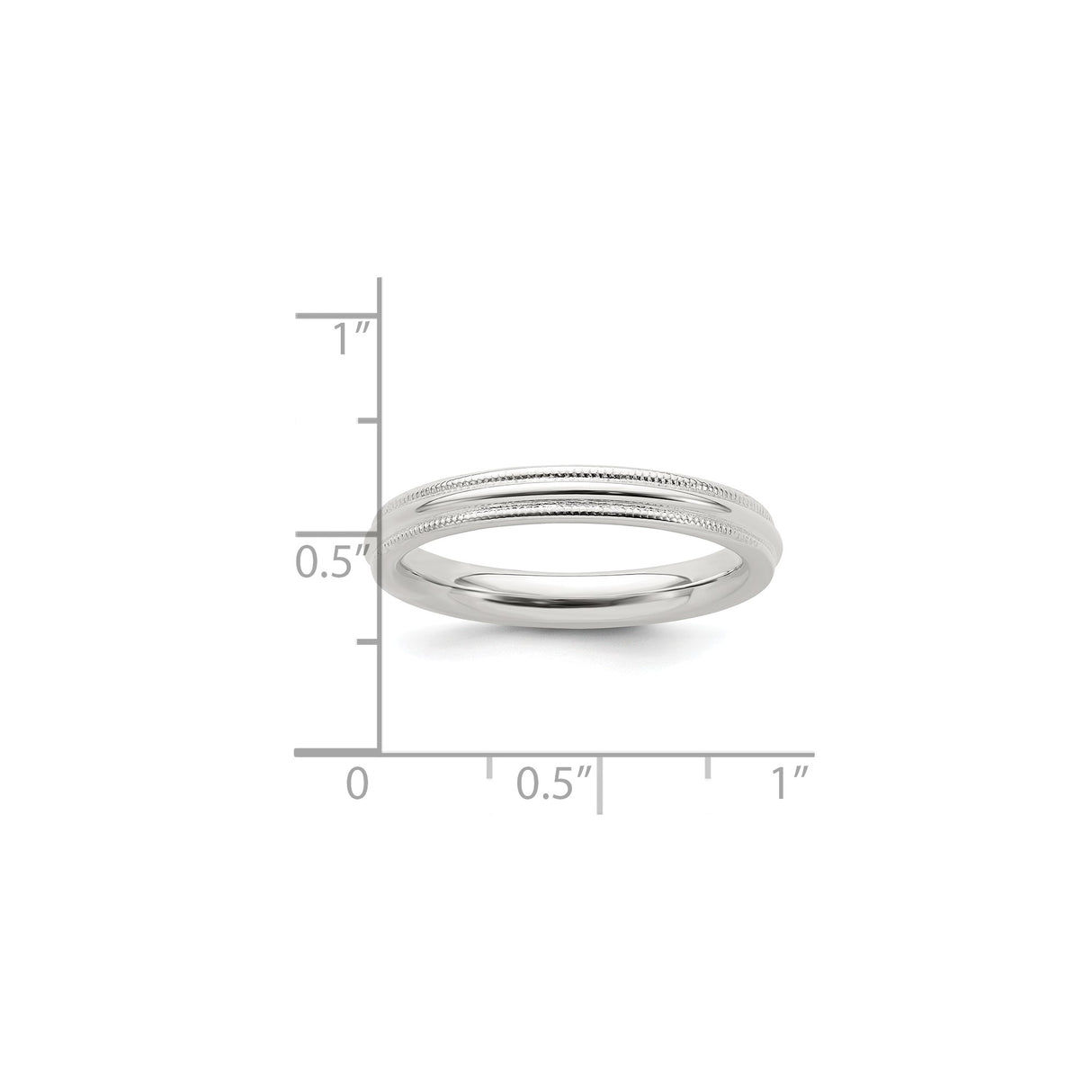 Sterling Silver Milgrain, Comfort Fit wedding band ring shown for scale