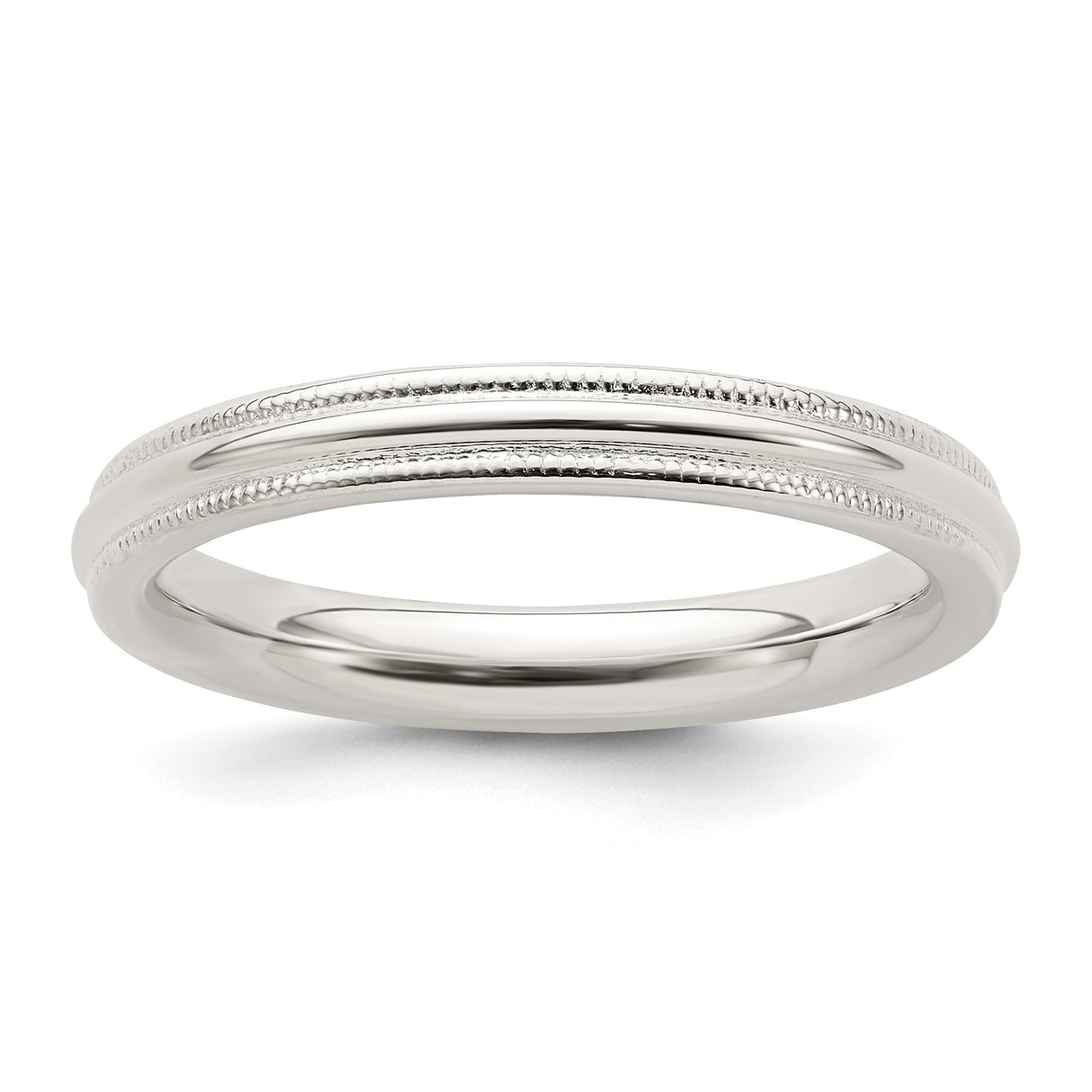 Sterling Silver Milgrain, Comfort Fit wedding band ring