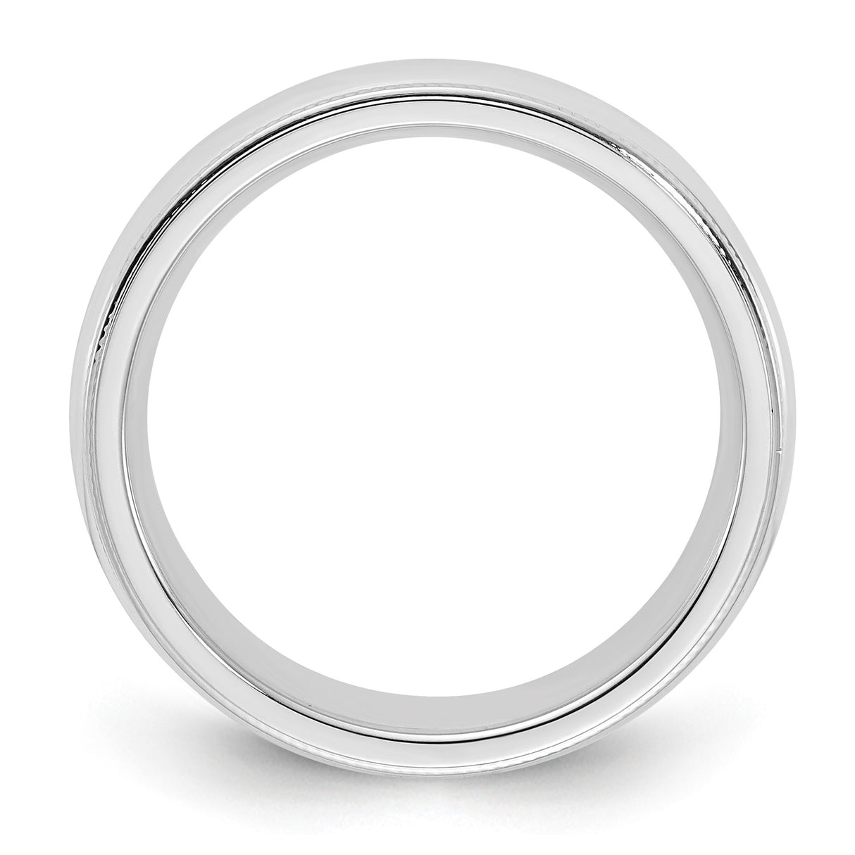 Sterling Silver Milgrain, Comfort Fit wedding band ring alternate angle
