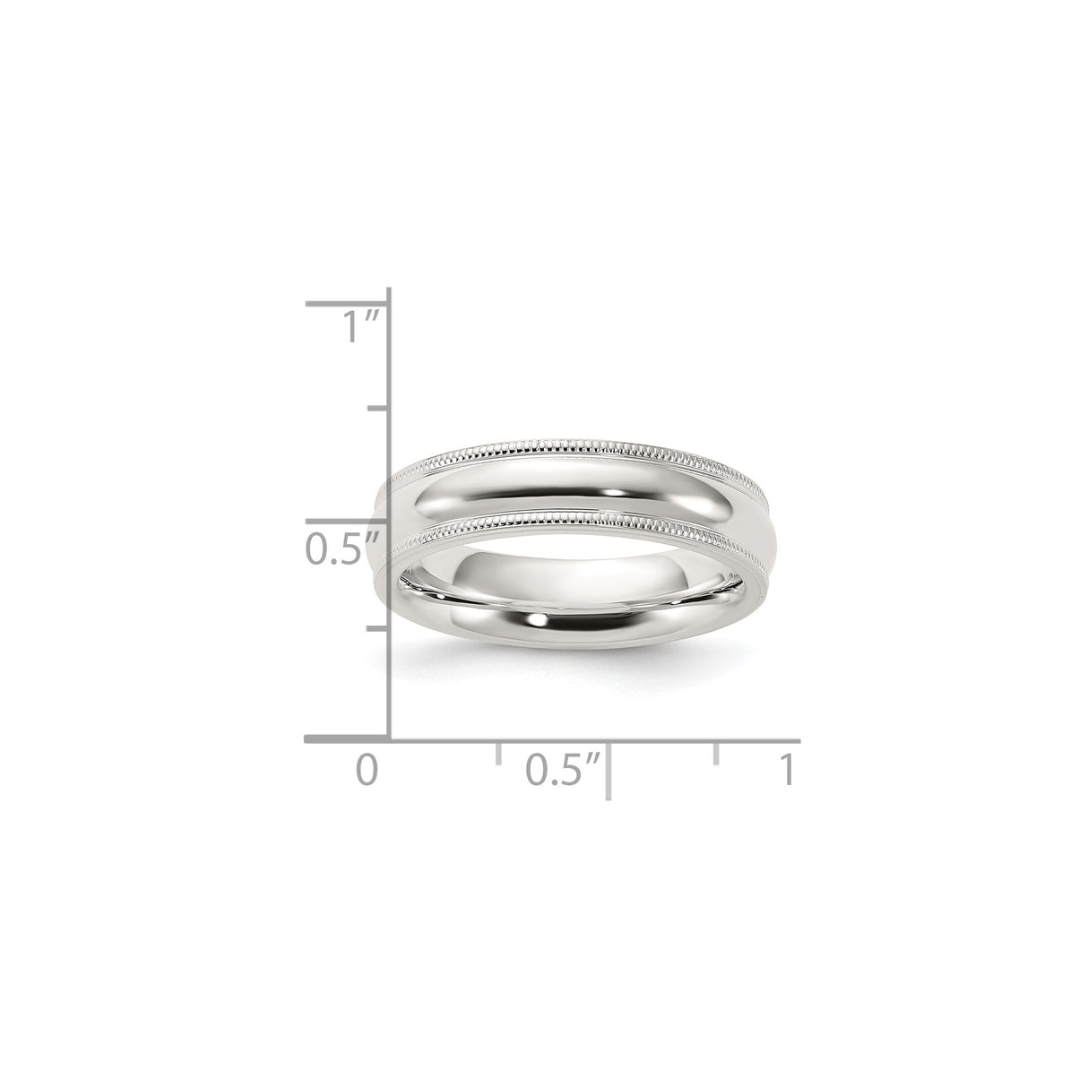 Sterling Silver Milgrain, Comfort Fit wedding band ring shown for scale