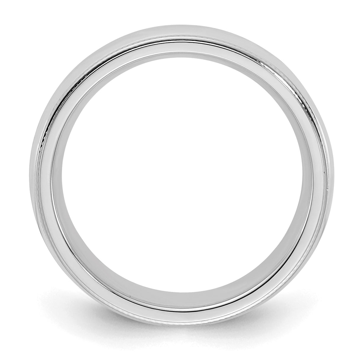 Sterling Silver Milgrain, Comfort Fit wedding band ring alternate angle