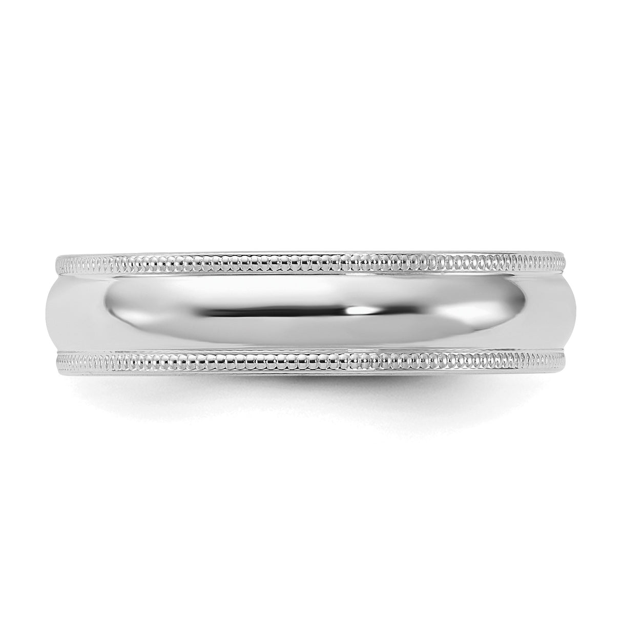 Sterling Silver Milgrain, Comfort Fit wedding band ring detail view