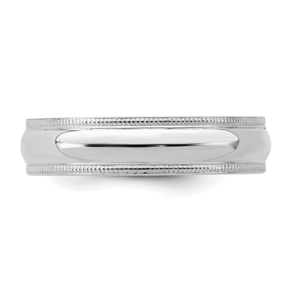 Sterling Silver Milgrain, Comfort Fit wedding band ring detail view