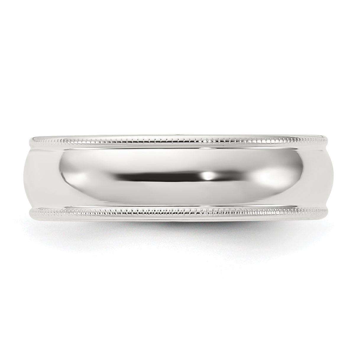 Sterling Silver Milgrain, Comfort Fit wedding band ring detail view