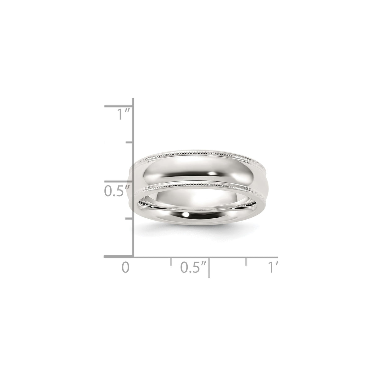 Sterling Silver Milgrain, Comfort Fit wedding band ring shown for scale