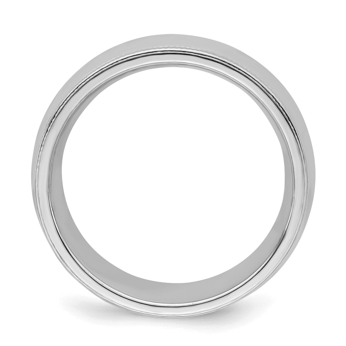 Sterling Silver Milgrain, Comfort Fit wedding band ring alternate angle