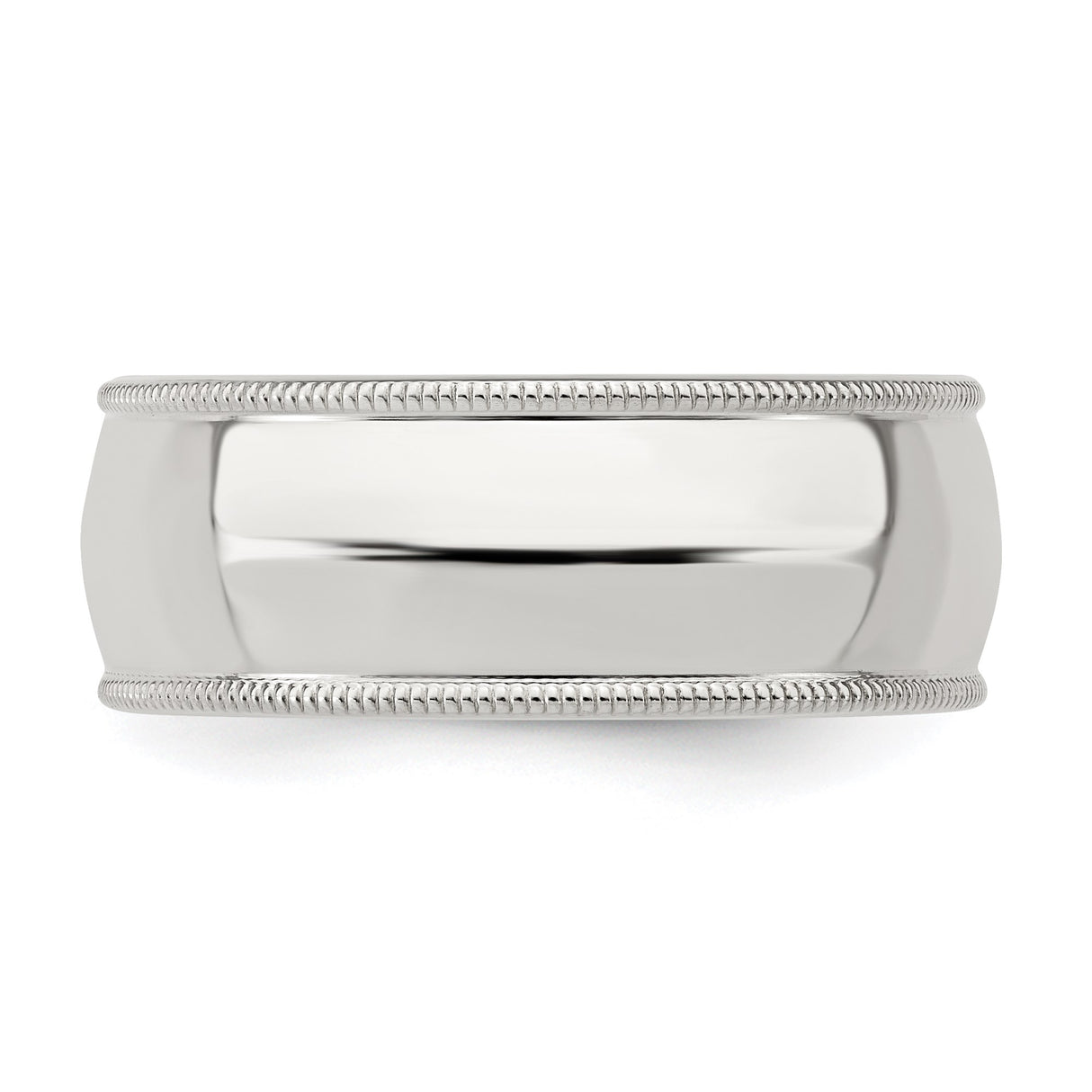 Sterling Silver Milgrain, Comfort Fit wedding band ring detail view