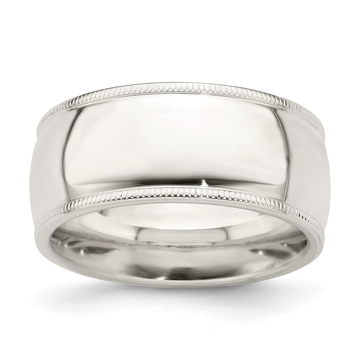 Sterling Silver Milgrain, Comfort Fit wedding band ring