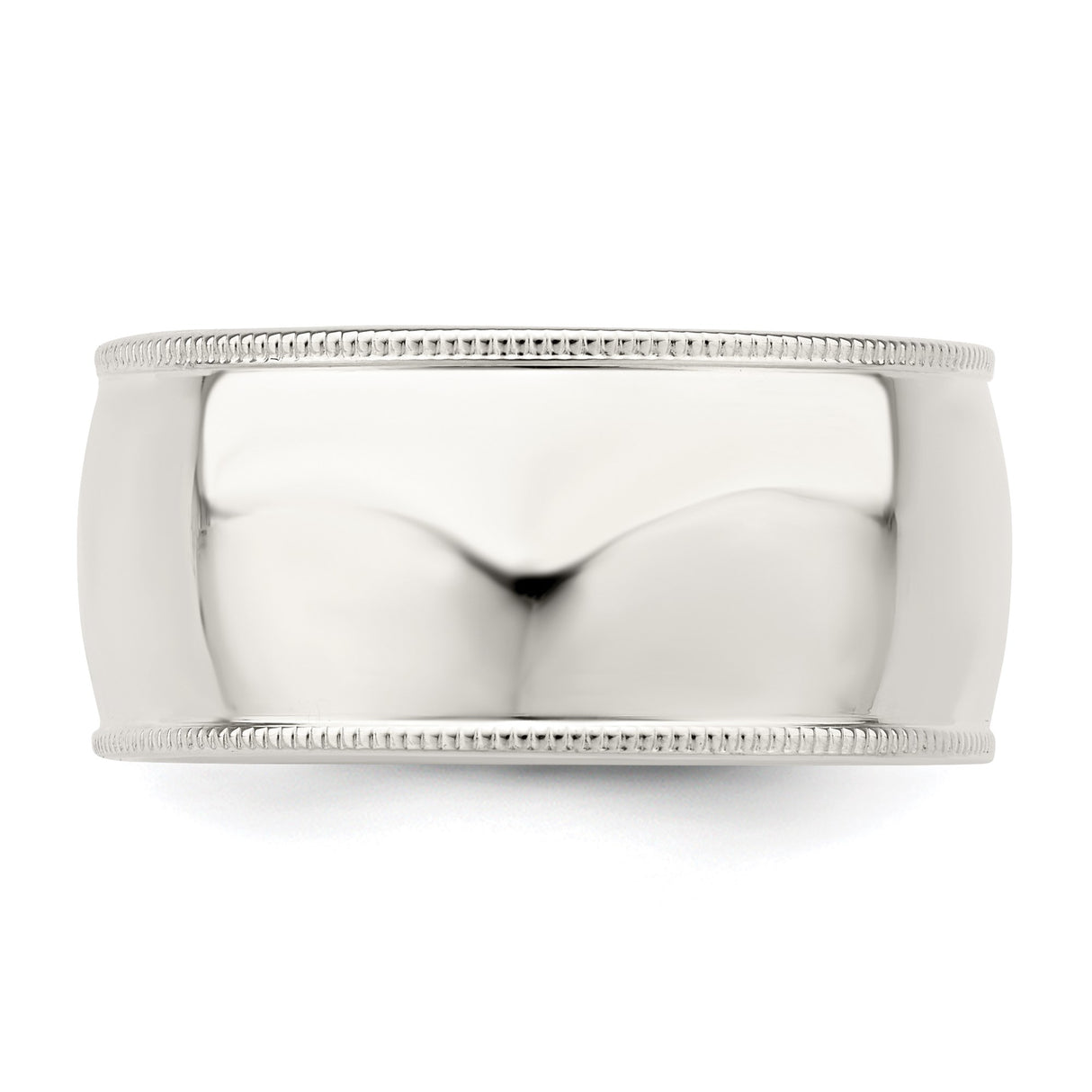 Sterling Silver Milgrain, Comfort Fit wedding band ring detail view
