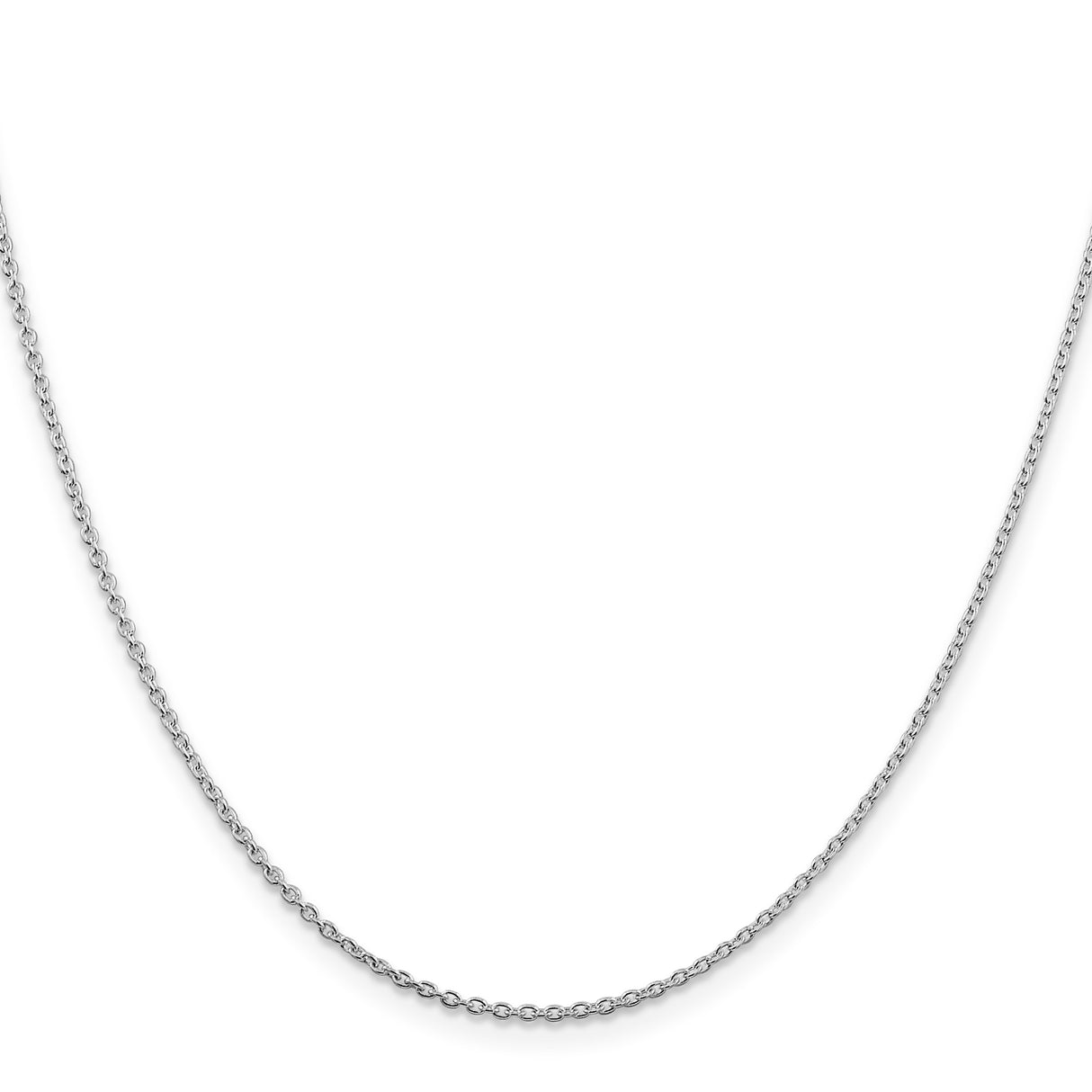 925 White Gold 1.5 mm Polished Chain Necklace, Solid