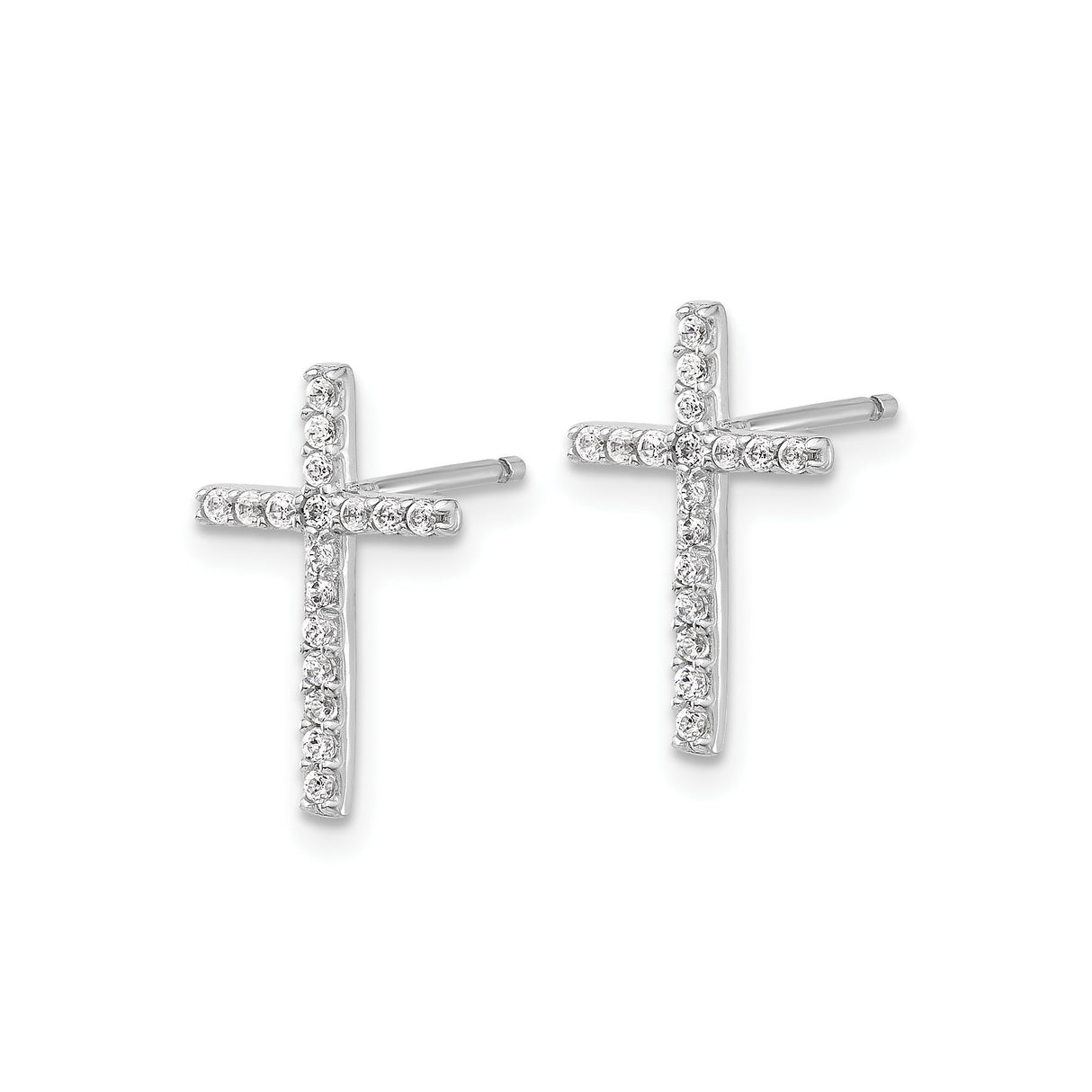 Sterling Silver Cross Pendant with Cubic Zirconia, Minimalist Faith Jewelry for Men and Women
