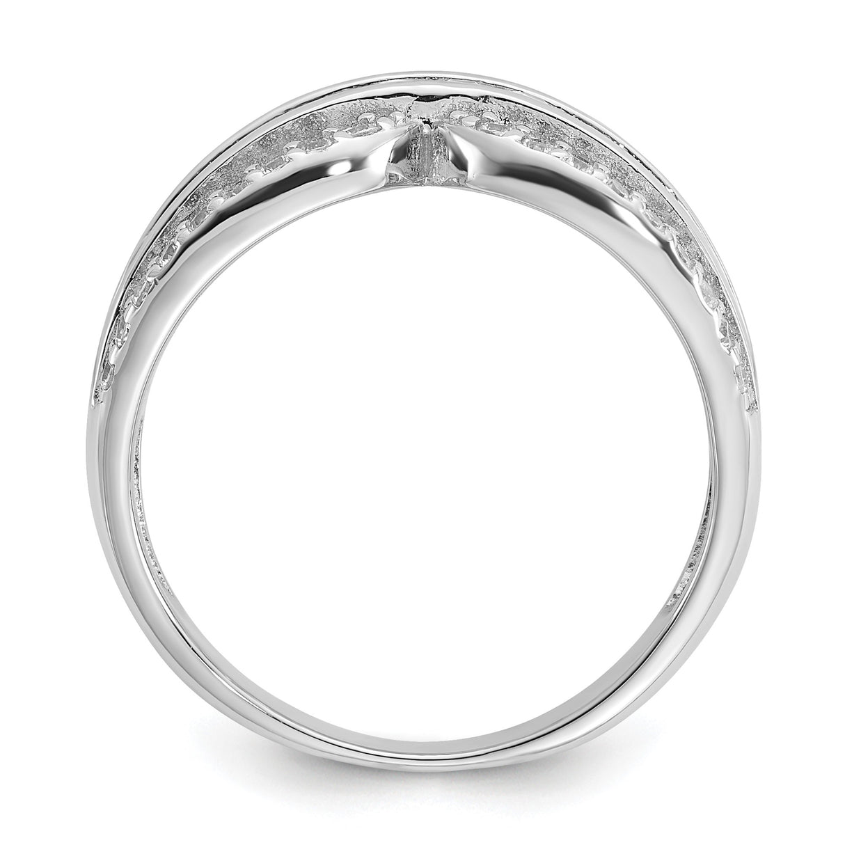Sterling Silver wedding band ring alternate angle