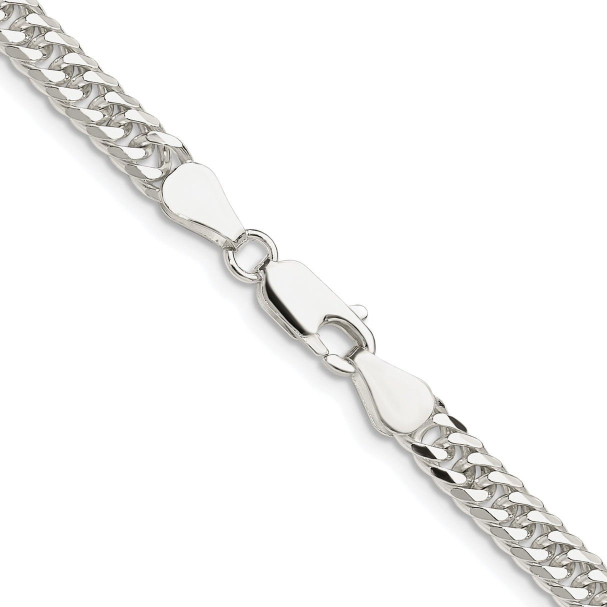 925 White Gold 4.8 mm Curb Chain Necklace, Polished alternate angle
