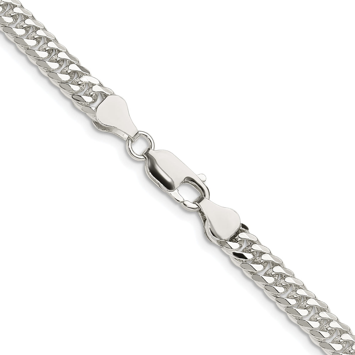 925 White Gold 5.7 mm Curb Chain Necklace, Polished alternate angle