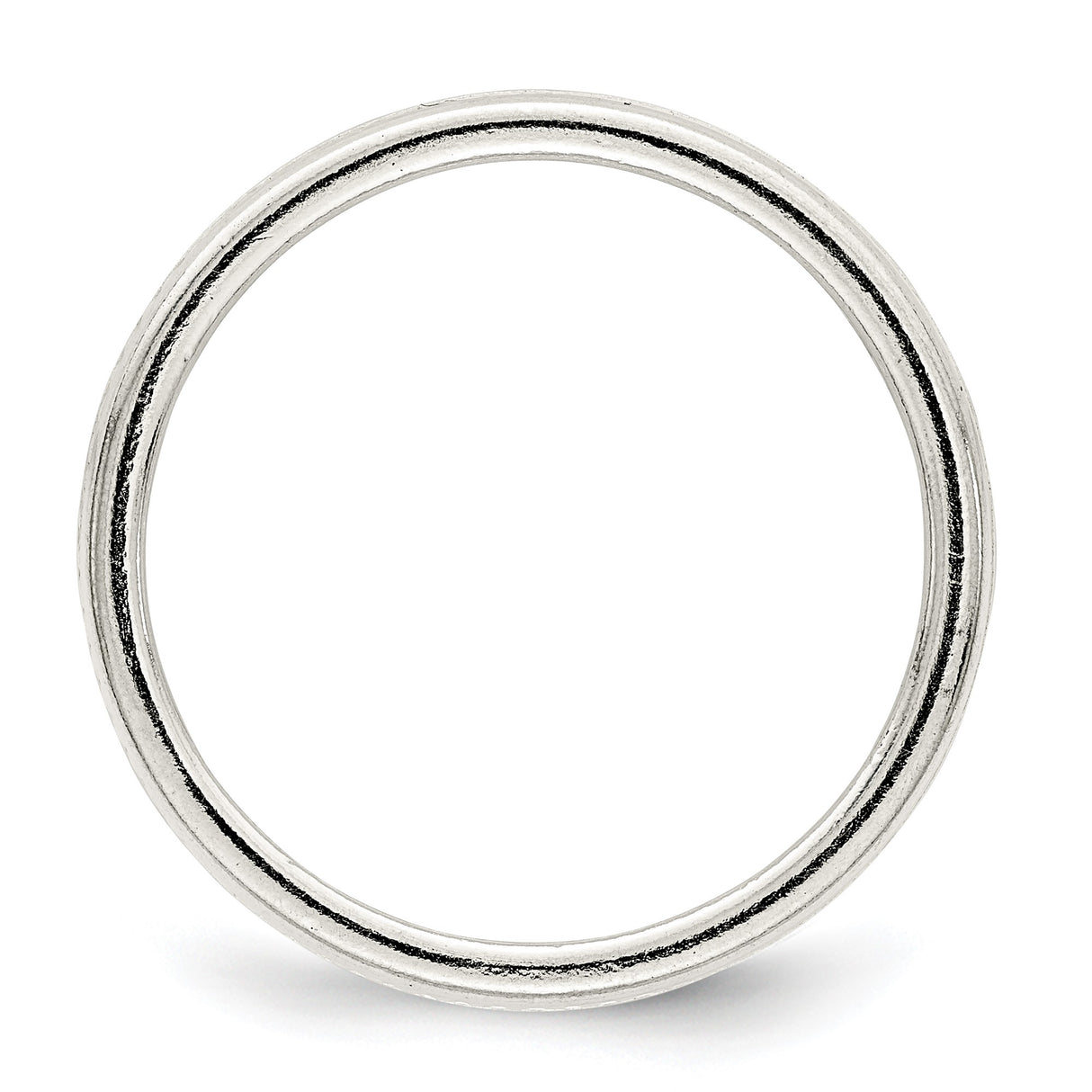 Sterling Silver Milgrain, Flat wedding band ring alternate angle