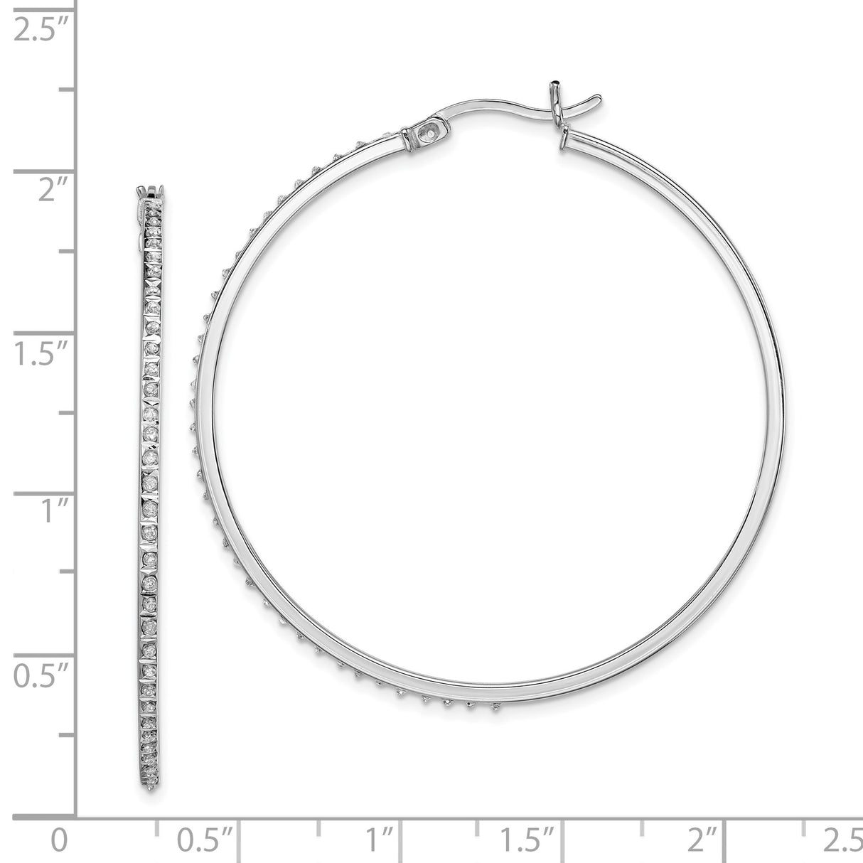 Sterling Silver Hoop Earrings with Diamond Mystique, Modern Minimalist Style for Women