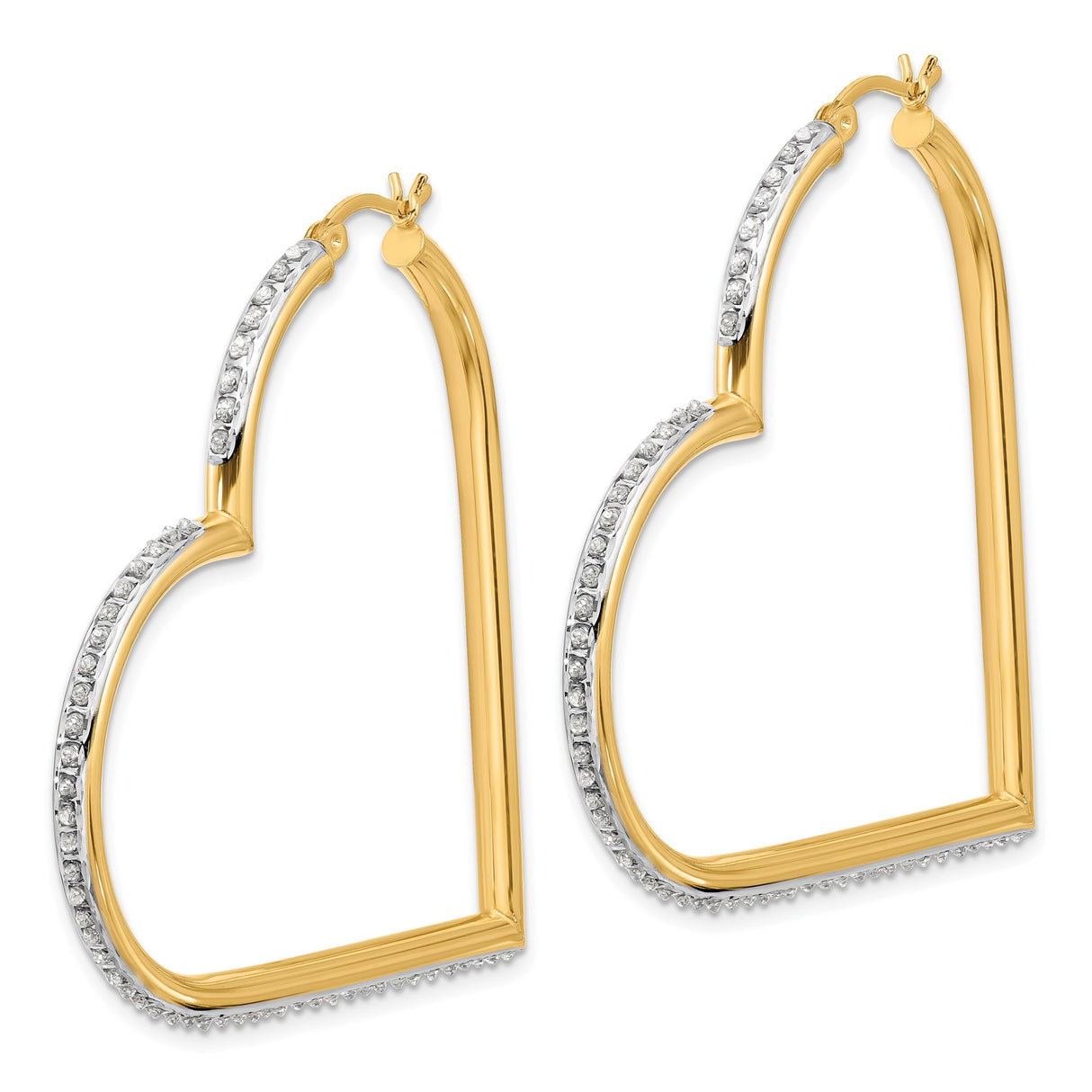 Sterling Silver Heart Hoop Earrings with Diamond Mystique Crystals, Romantic Style