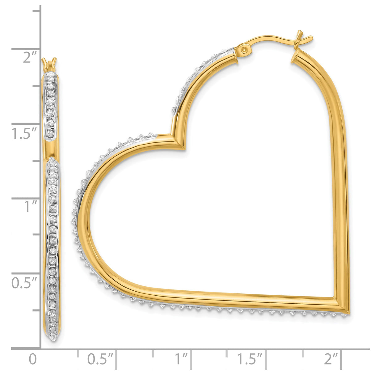 Sterling Silver Heart Hoop Earrings with Diamond Mystique Crystals, Romantic Style