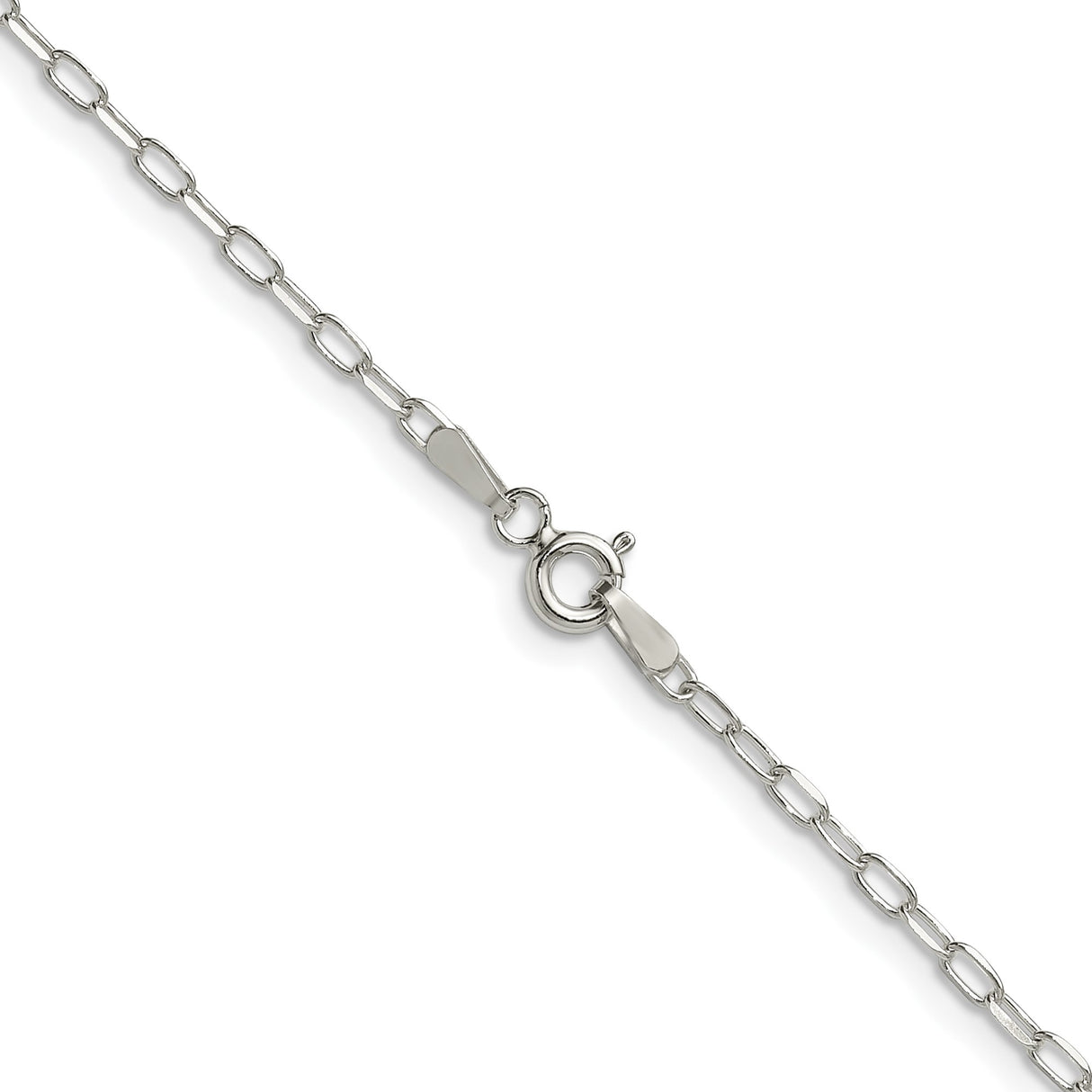 925 White Gold 2 mm Polished Chain Necklace alternate angle