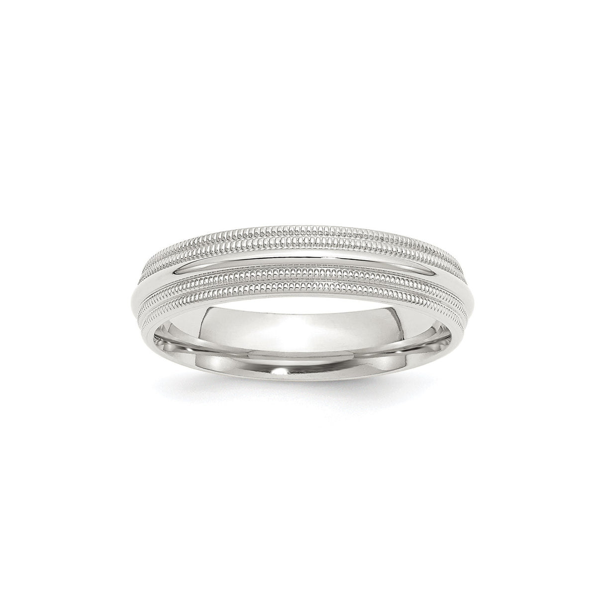 Sterling Silver Milgrain, Comfort Fit wedding band ring