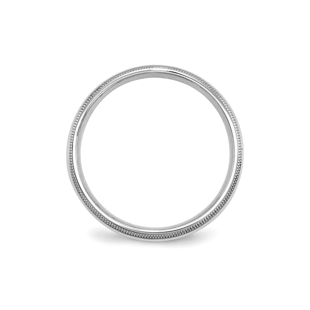 Sterling Silver Milgrain, Comfort Fit wedding band ring alternate angle