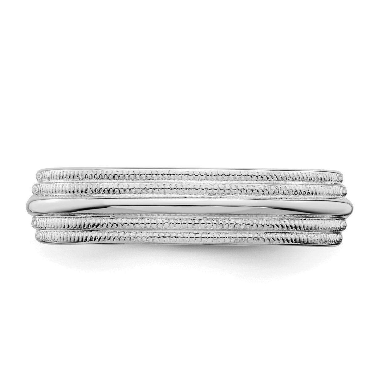 Sterling Silver Milgrain, Comfort Fit wedding band ring detail view