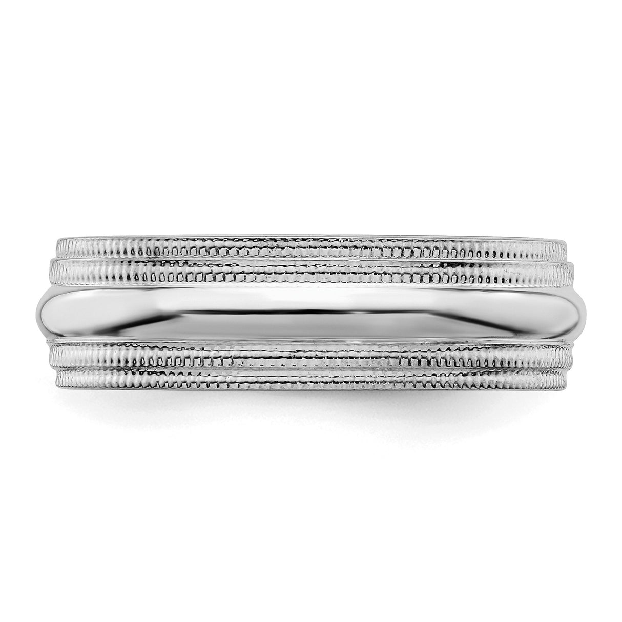 Sterling Silver Milgrain, Comfort Fit wedding band ring detail view