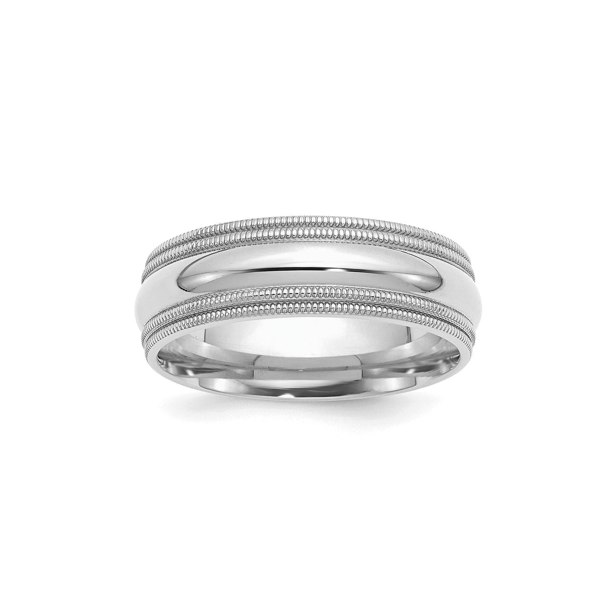 Sterling Silver Milgrain, Comfort Fit wedding band ring