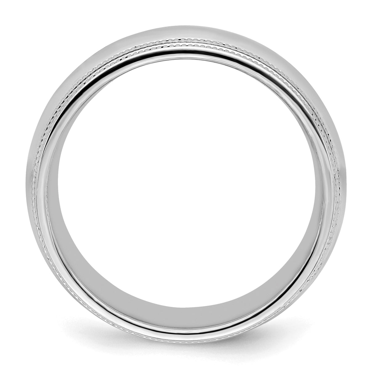 Sterling Silver Milgrain, Comfort Fit wedding band ring alternate angle