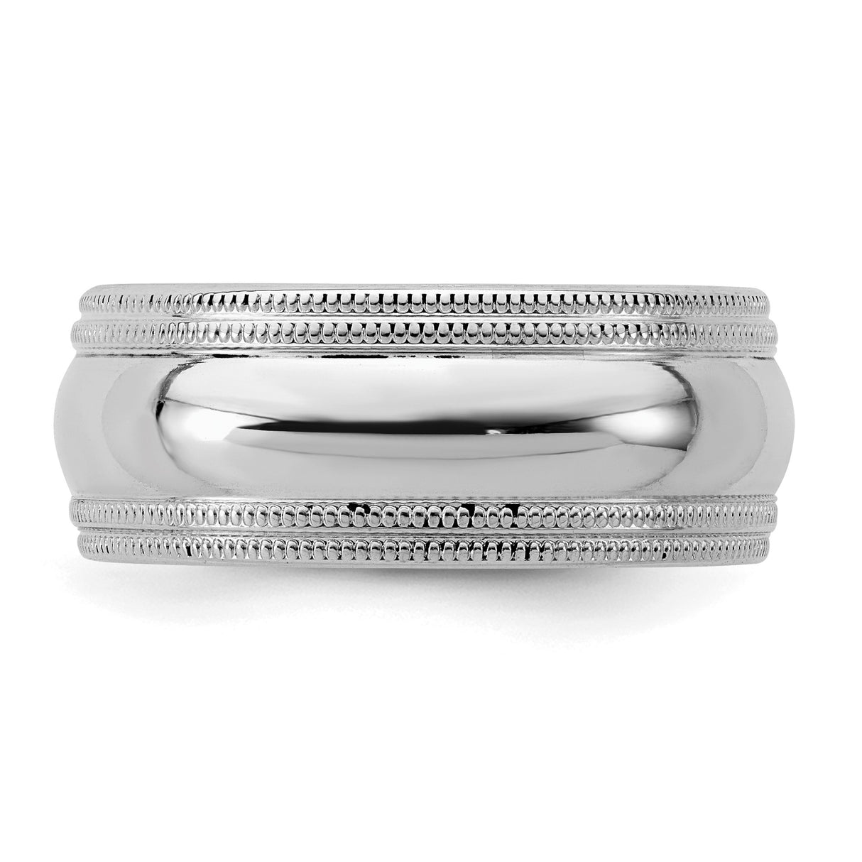 Sterling Silver Milgrain, Comfort Fit wedding band ring detail view