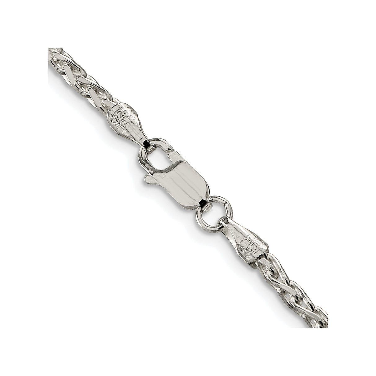 925 White Gold 2.75 mm Polished Chain Necklace alternate angle