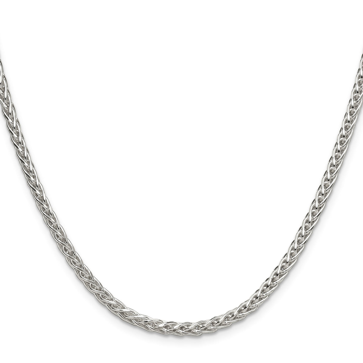 925 White Gold 3.5 mm Polished Chain Necklace