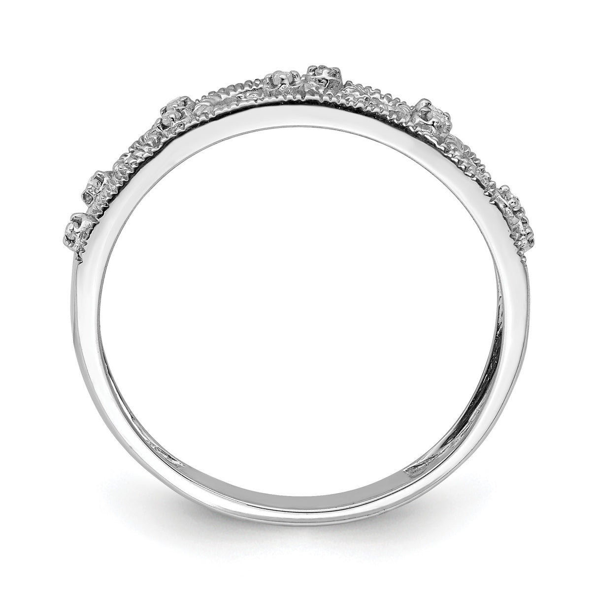 Sterling Silver wedding band ring alternate angle