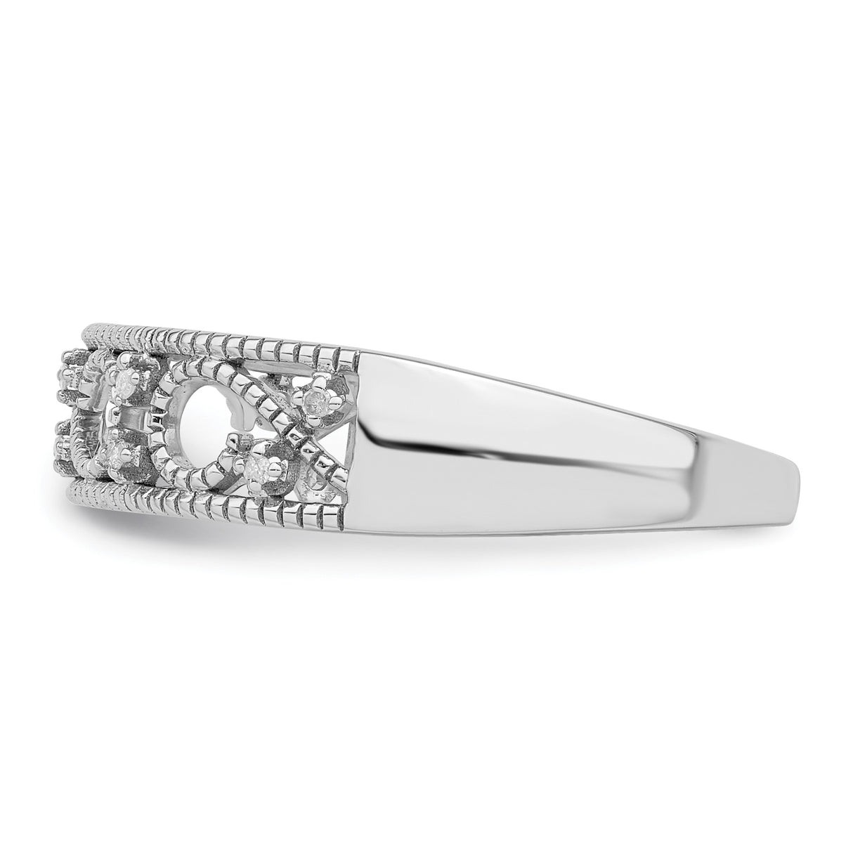 Sterling Silver wedding band ring detail view