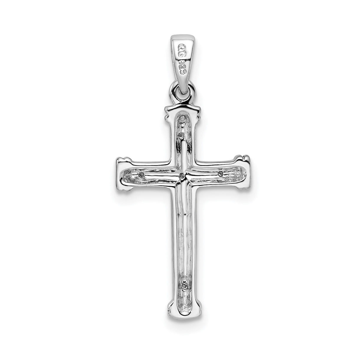 Sterling Silver Cross Pendant with Diamond Accent, Modern Faith Style
