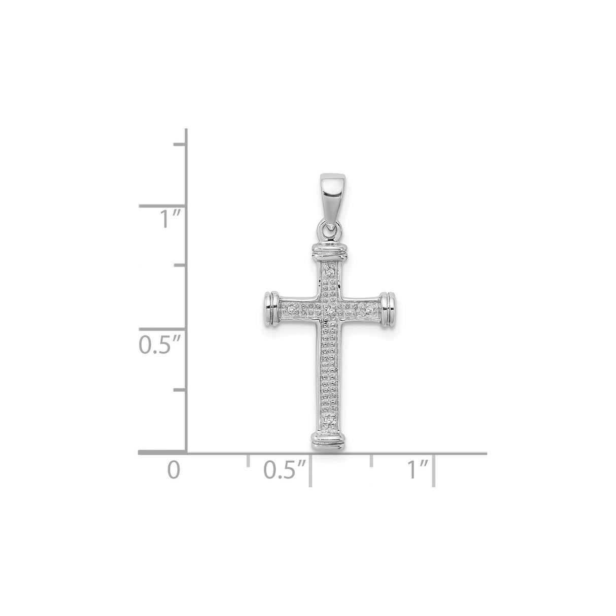 Sterling Silver Cross Pendant with Diamond Accent, Modern Faith Style