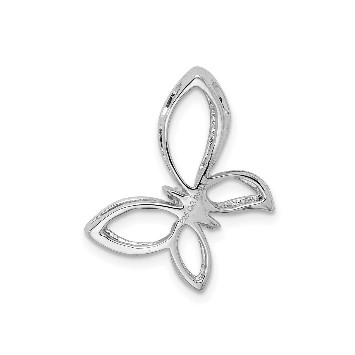 Sterling Silver Butterfly Pendant with Diamond, Openwork Wings and Nature-Inspired Design for Women