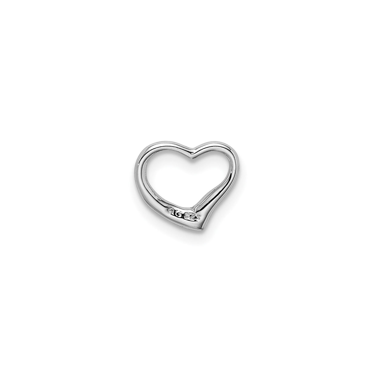 Sterling Silver Heart Pendant with Diamond Accent, Lightweight Romantic Jewelry for Women