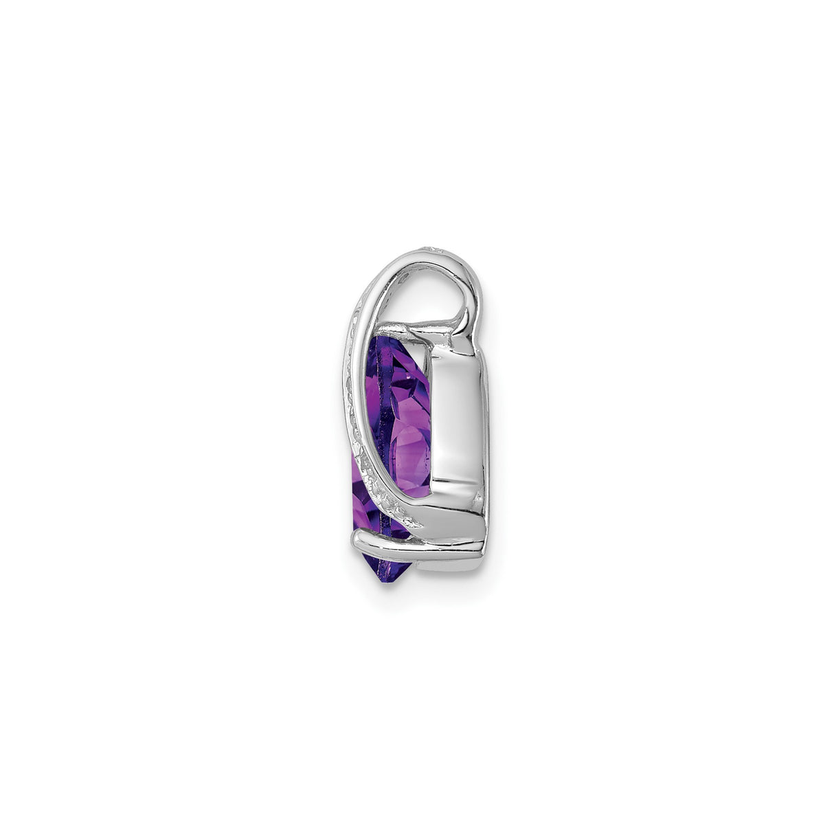 Sterling Silver Teardrop Pendant with Amethyst and Diamond Accents, February Birthstone Jewelry