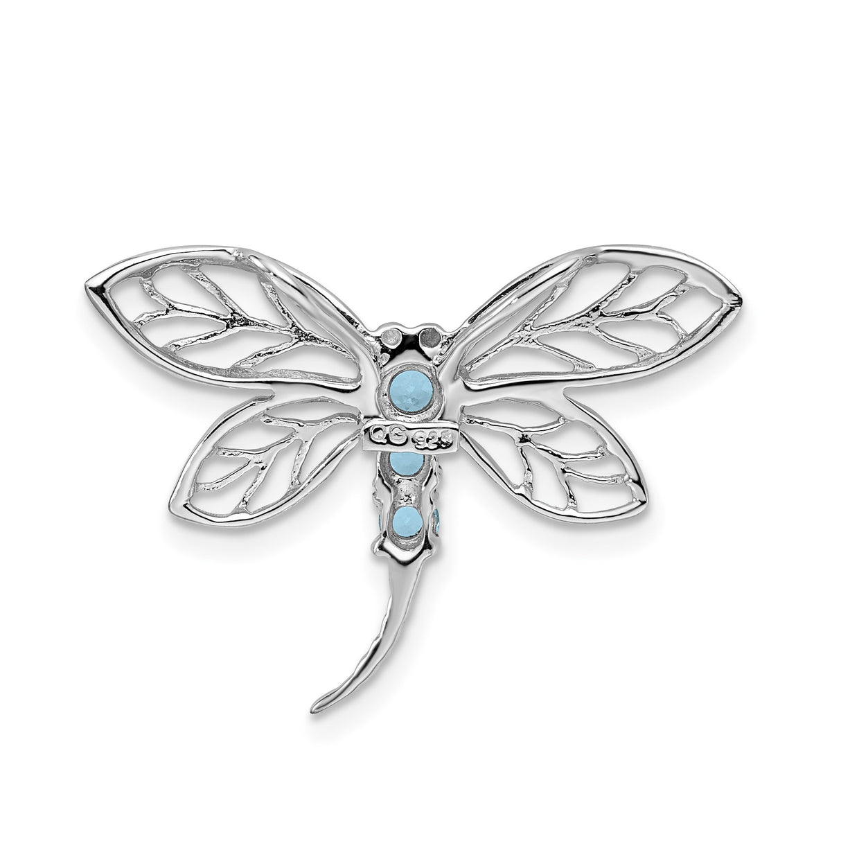 Sterling Silver Dragonfly Pendant with Sky Blue Topaz, Nature Inspired Jewelry for Women