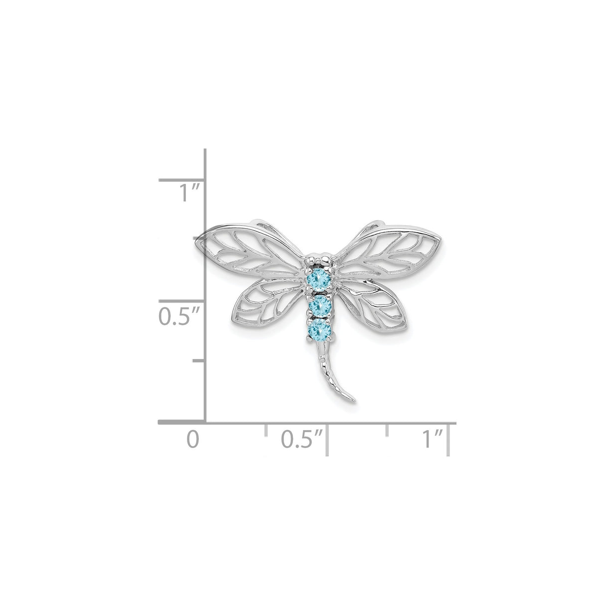 Sterling Silver Dragonfly Pendant with Sky Blue Topaz, Nature Inspired Jewelry for Women