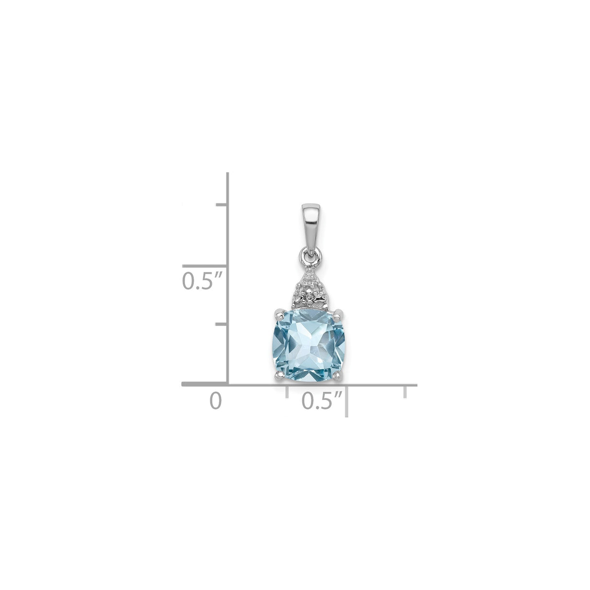 Sterling Silver Pendant with Sky Blue Topaz and Diamond, Filigree Design for Women