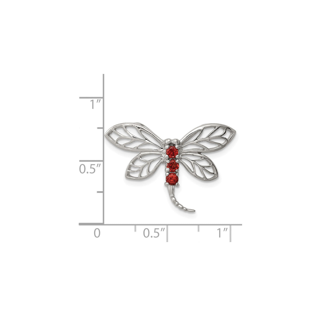 Sterling Silver Dragonfly Brooch with Garnet Accents, Nature-Inspired Insect Pin for Women